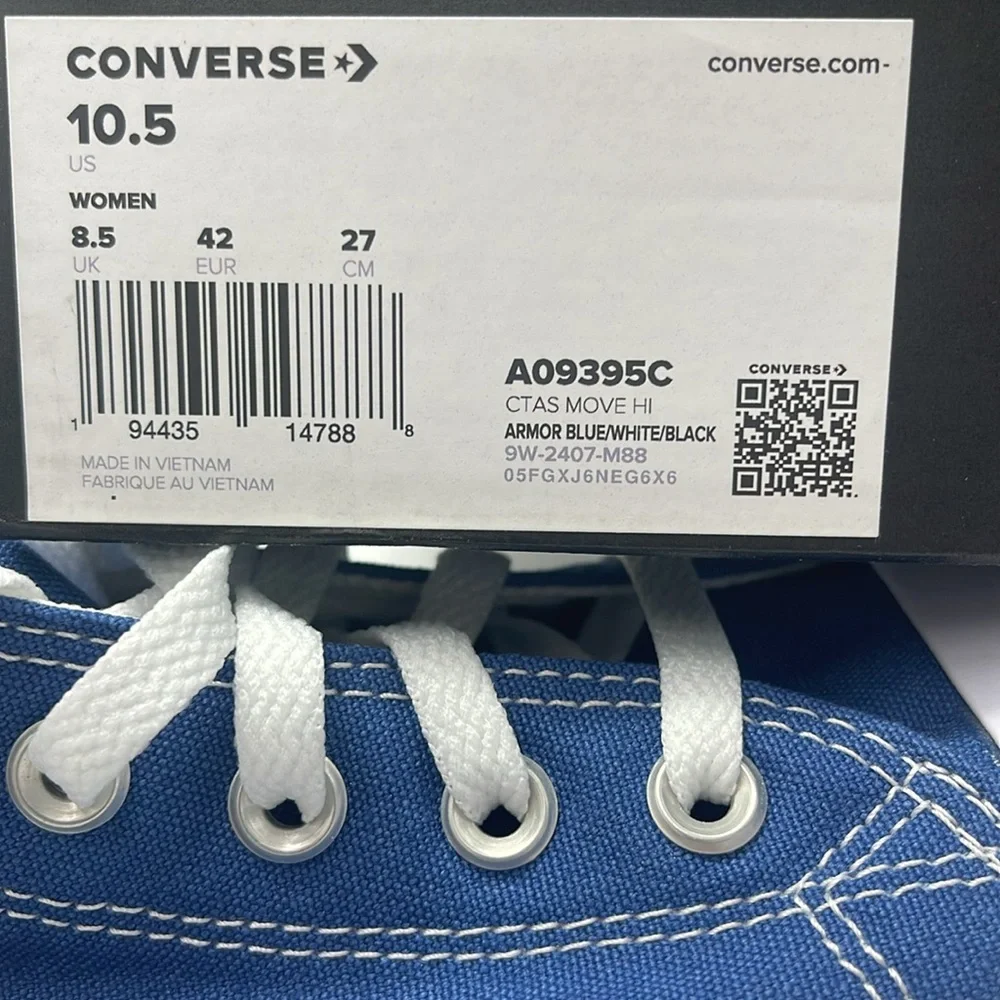 Converse WMNS High-Top Platform Sneakers A09395C CTAS MOVE HI ARMOR BLUE/WHITE